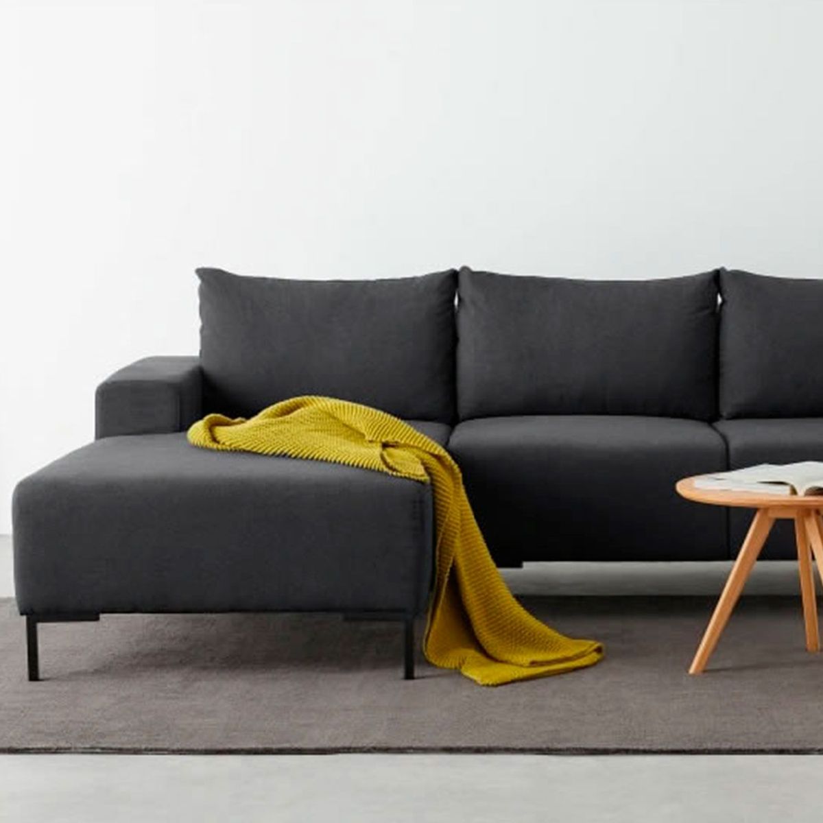 YOLODECORO - Sofá Esquinero Oskar 3 Cuerpos Con Chaise Longue Izquierdo Gris