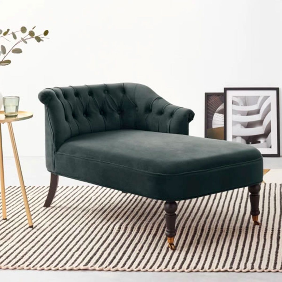 YOLODECORO - Chaise Longue Bouji 2 Cuerpos Derecho Gris Medianoche