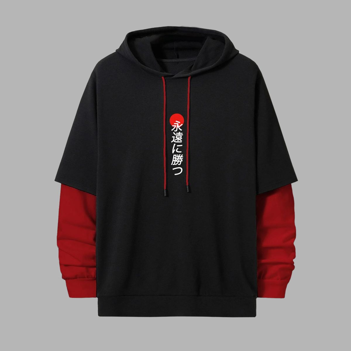 YANSUS - Polera Yansus Hombre Bicolor Rojo Y Negro Manga Larga