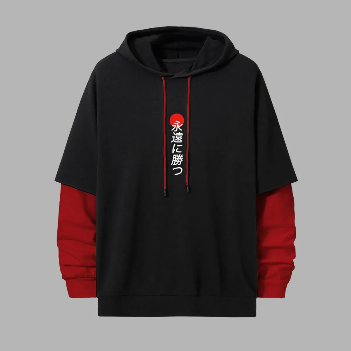 YANSUS - Polera Yansus Hombre Bicolor Rojo Y Negro Manga Larga