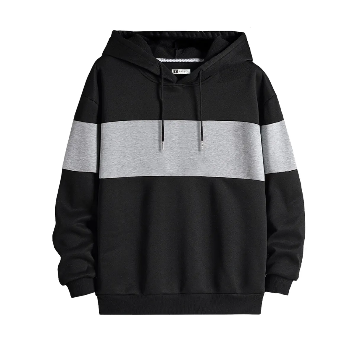 YANSUS - Polera Hombre Yansus Bicolor Negro Melange