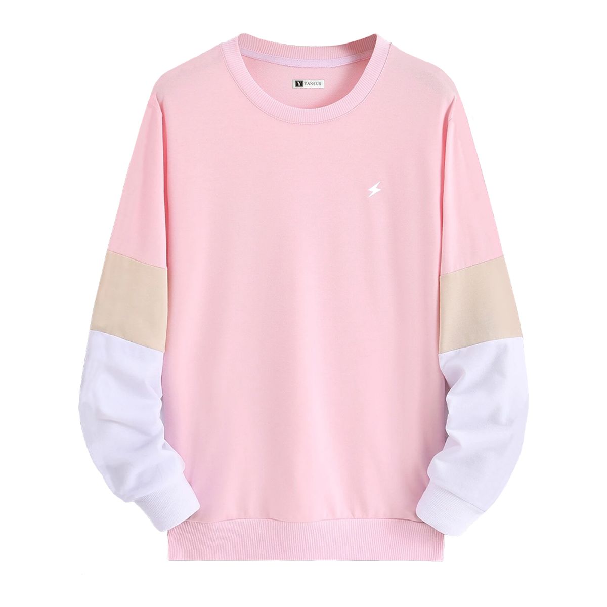 YANSUS - Polera Hombre Yansus Tricolor Rosa Beige Blanco Estampado