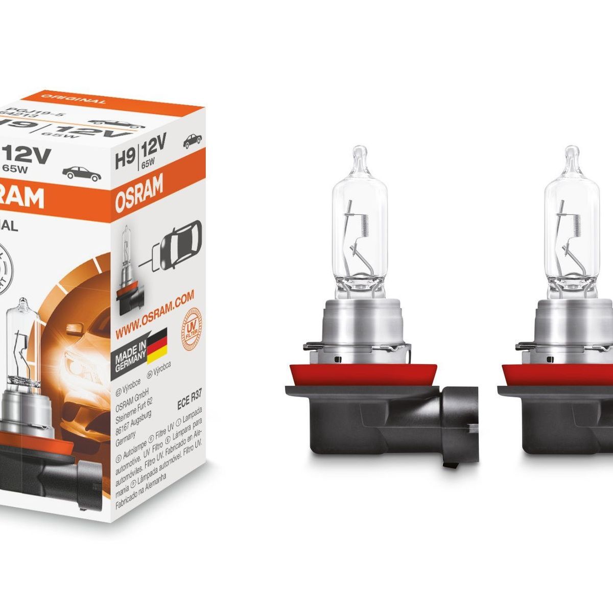 OSRAM - Foco H9 (2 Unidades ) 64213 Halógeno 12V 65W PGJ19-5