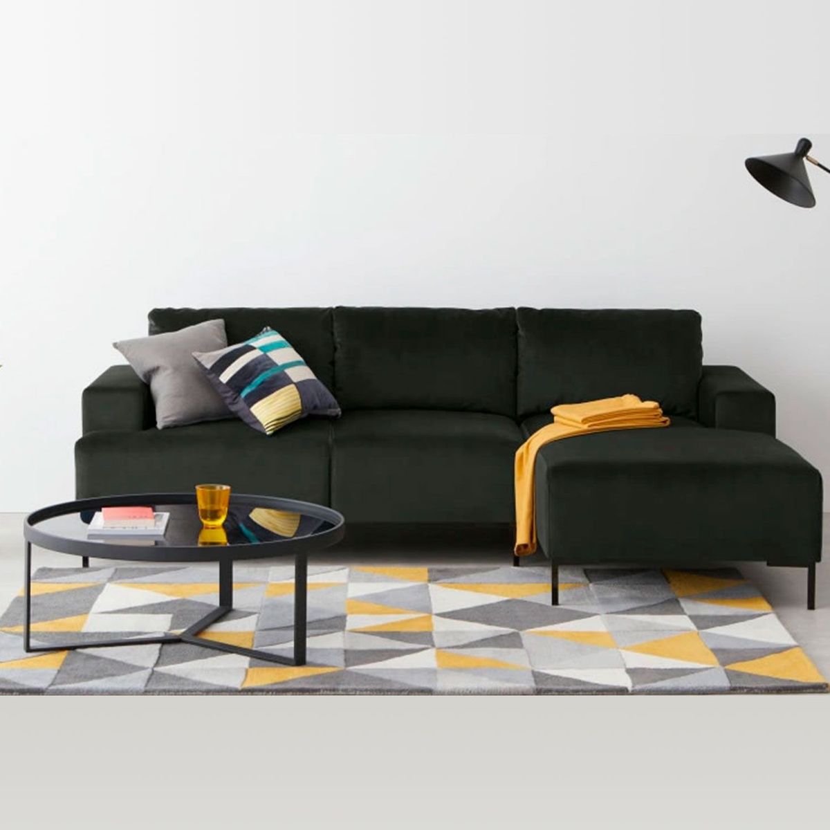 YOLODECORO - Sofá Esquinero Frederik 3 Cuerpos Con Chaise Longue Derecho Gris