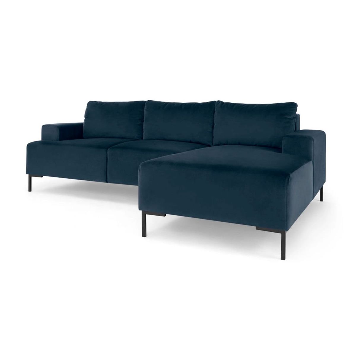 YOLODECORO - Sofá Esquinero Frederik 3 Cuerpos Con Chaise Longue Derecho Azul