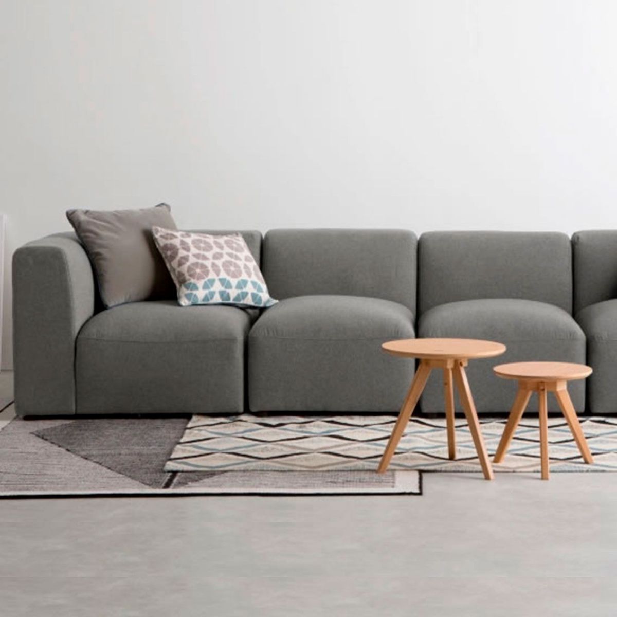 YOLODECORO - Sofá Modular Juno 4 Cuerpos Gris Marga