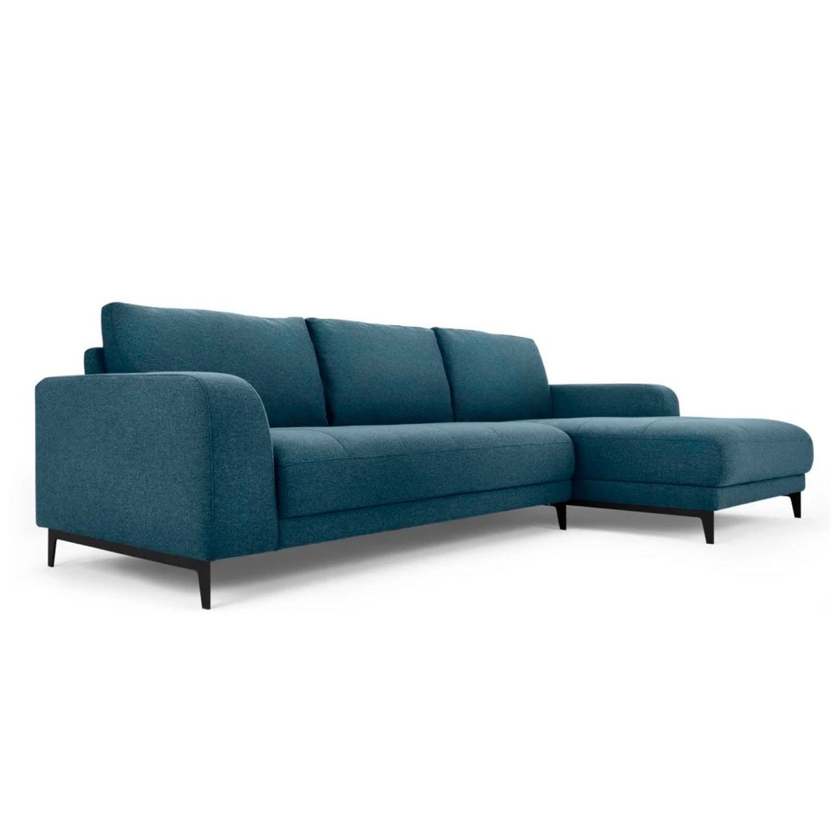 YOLODECORO - Sofá Esquinero Luciano 3 Cuerpos Con Chaise Longue Derecho Azul