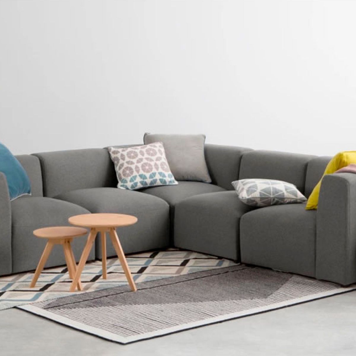 YOLODECORO - Sofá Modular Juno De 5 Cuerpos Gris Marga.