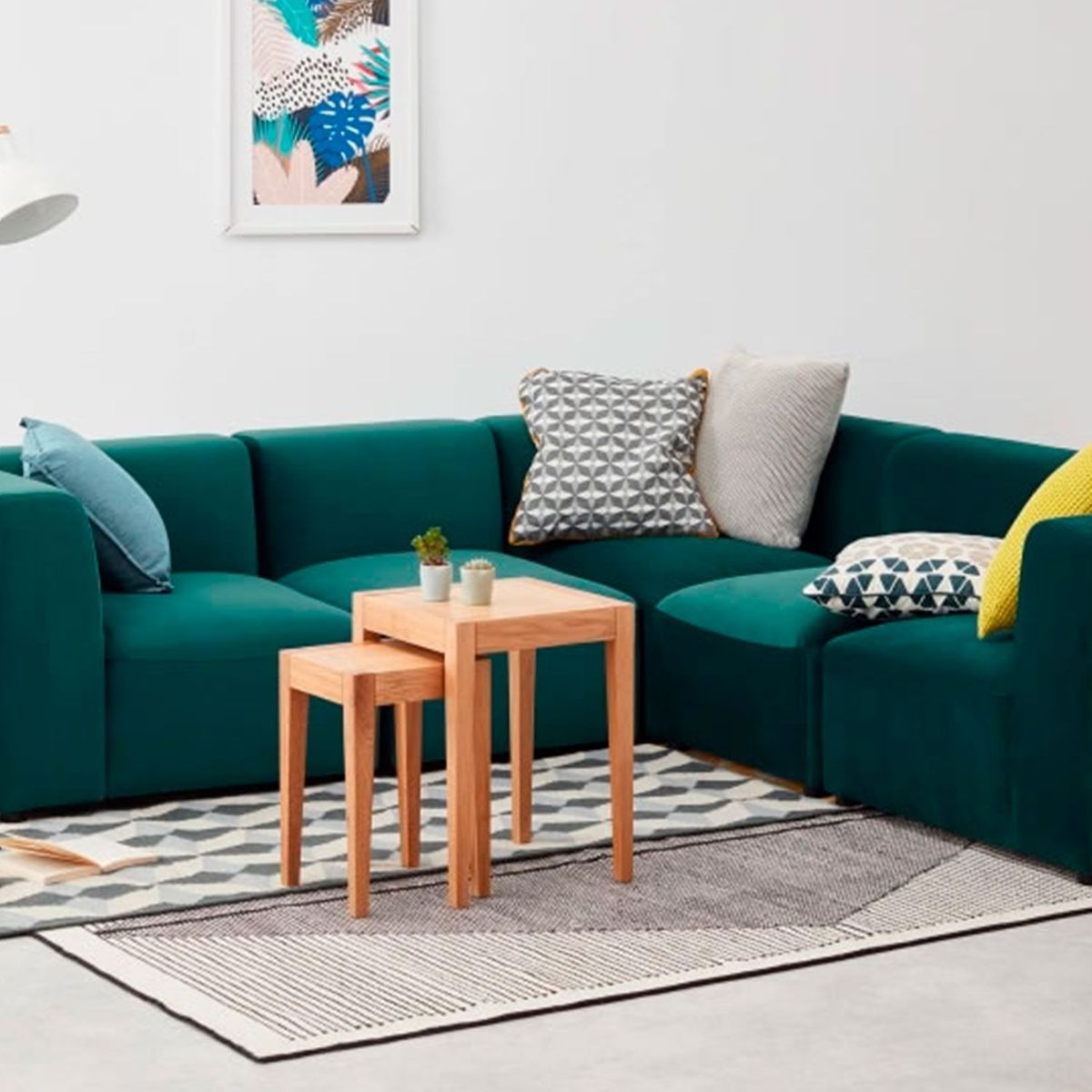 YOLODECORO - Sofá Modular Juno De 5 Cuerpos Azul Espuma De Mar