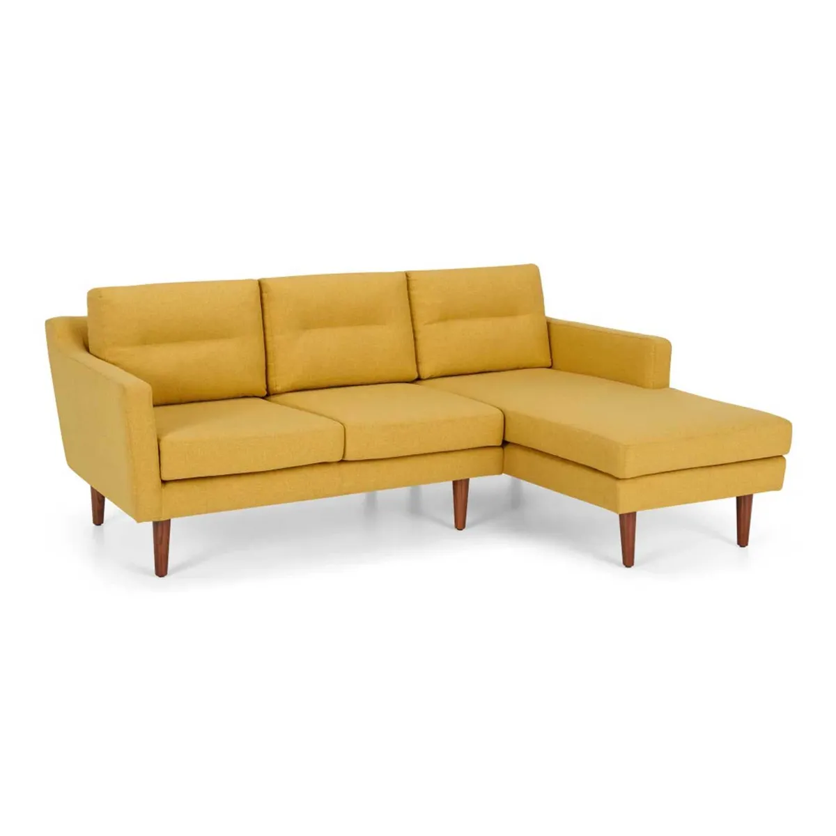 YOLODECORO - Sofá Esquinero Walker 3 Cuerpos Con Chaise Longue Derecho Amarillo
