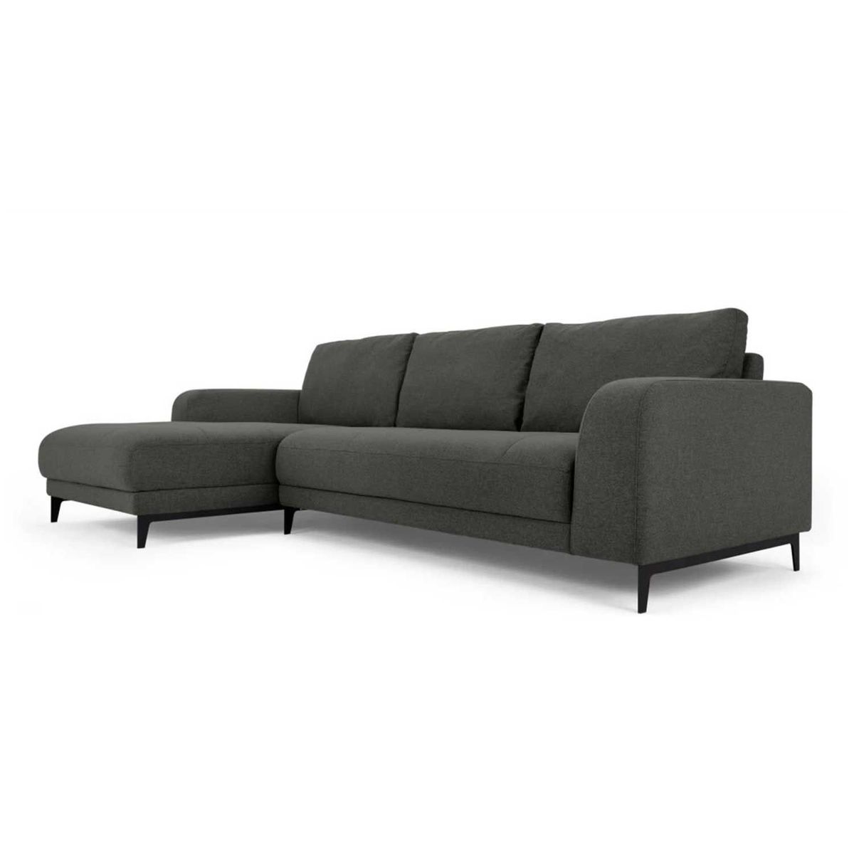 YOLODECORO - Sofá Esquinero Luciano 3 Cuerpos Con Chaise Longue Izquierdo Gris.