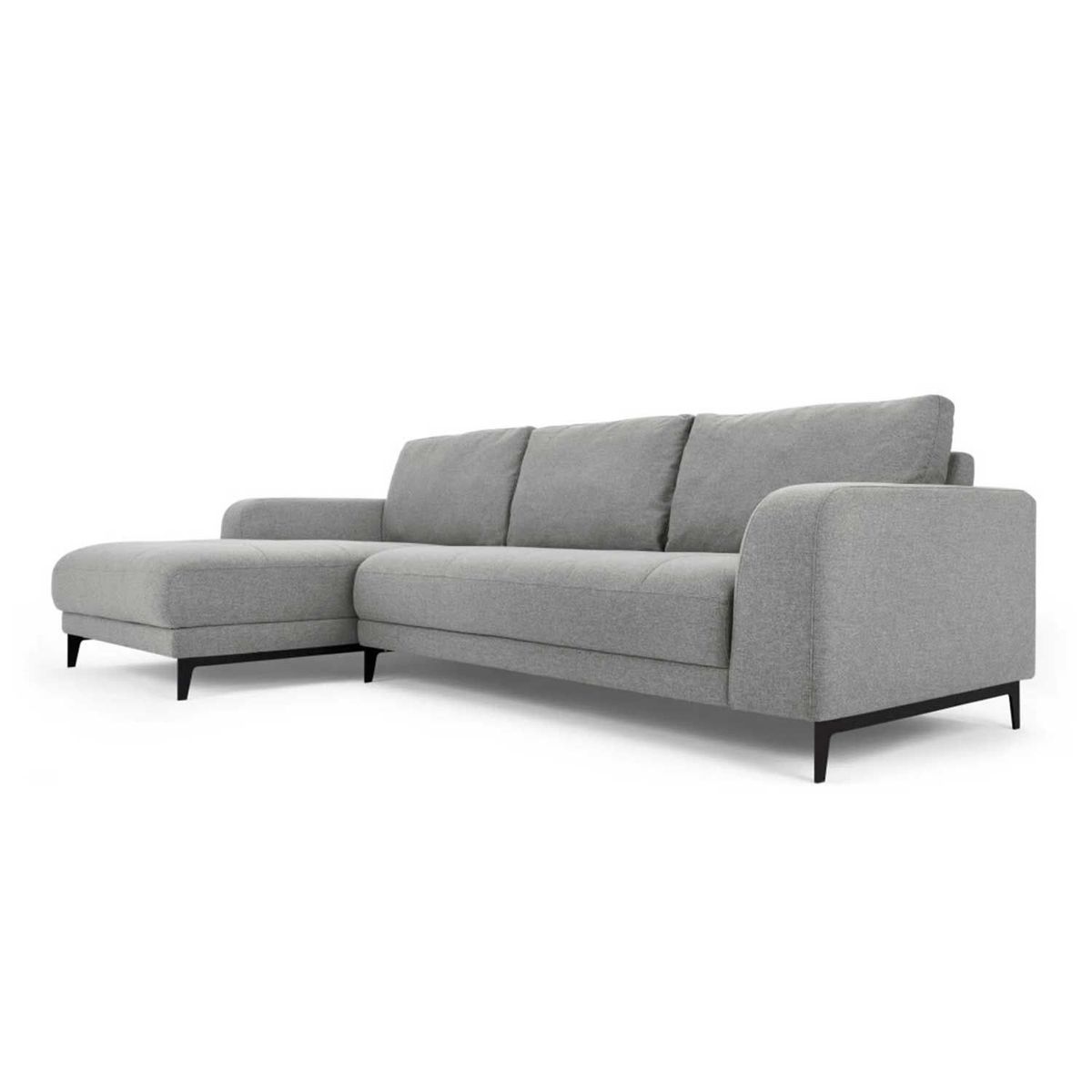 YOLODECORO - Sofá Esquinero Luciano 3 Cuerpos Con Chaise Longue Izquierdo Gris