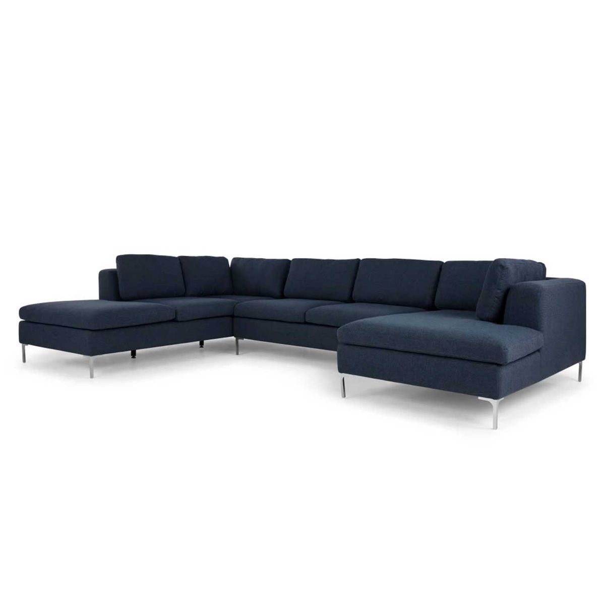 YOLODECORO - Sofá Esquinero Monterosso 6 Cuerpos Con Chaise Longue Izquierdo Azul.