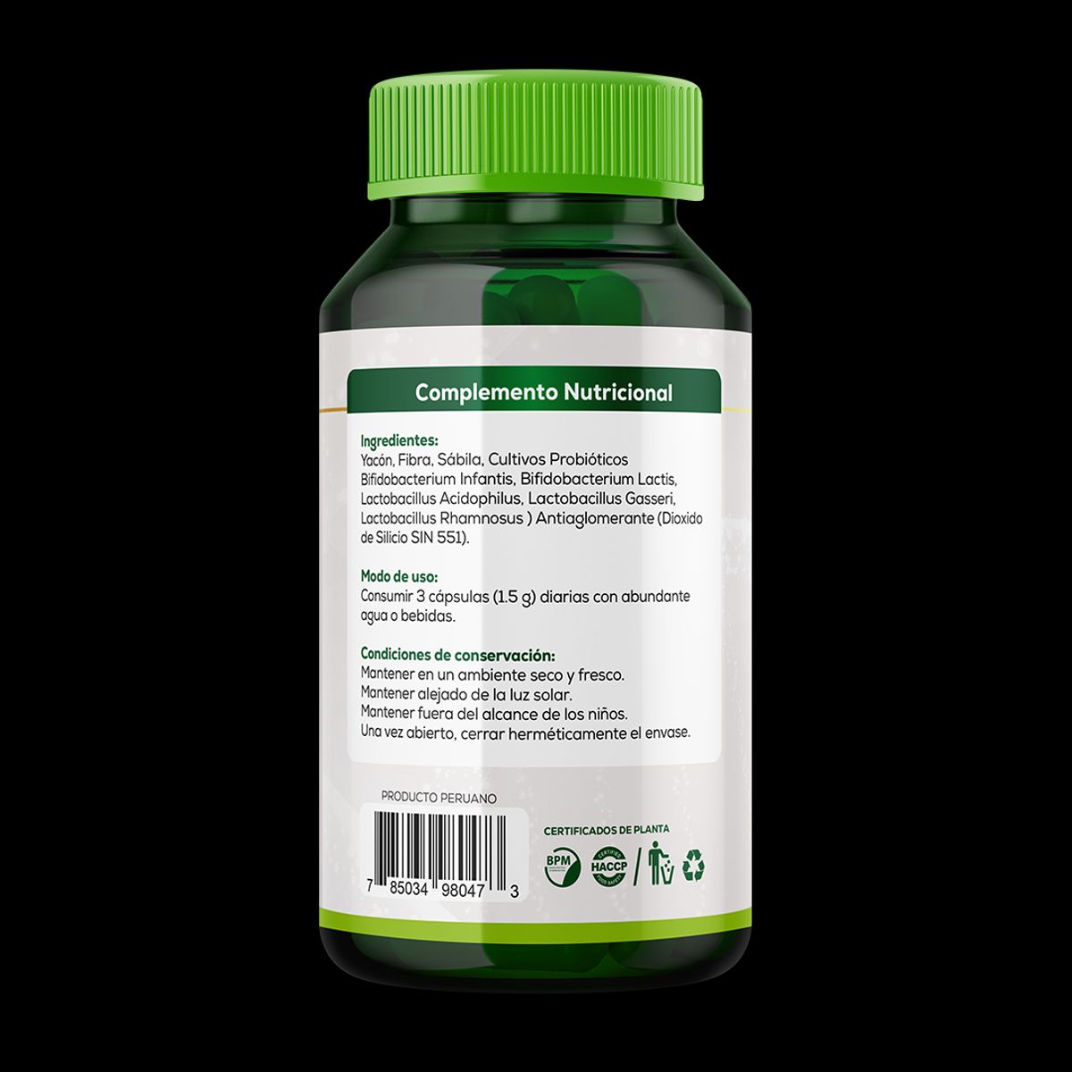 BACTERIUM - BACTERIUM X3 - DOSIS COMPLETA 90 DÍAS - 180 CÁPSULAS