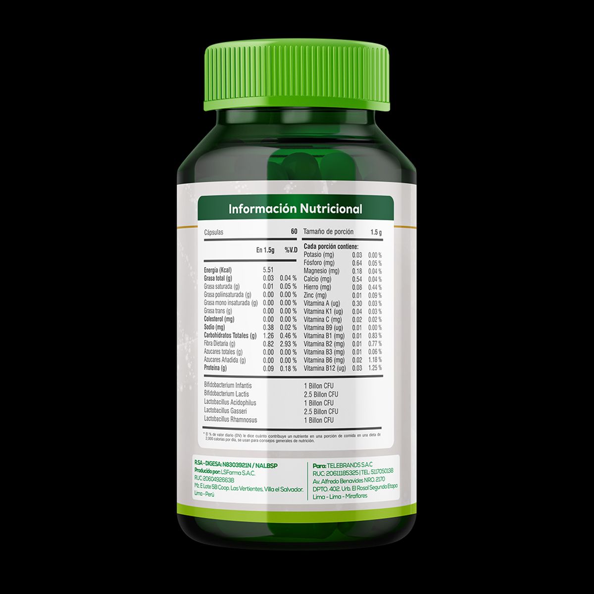 BACTERIUM - BACTERIUM X3 - DOSIS COMPLETA 90 DÍAS - 180 CÁPSULAS