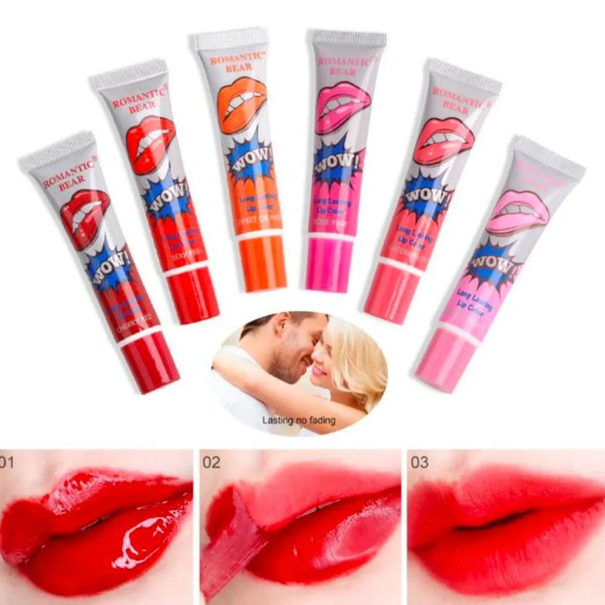 GENERICO - Tattoo Brillo Labial Slip Lip Peel Tatuaje Impermeable - Multicolor