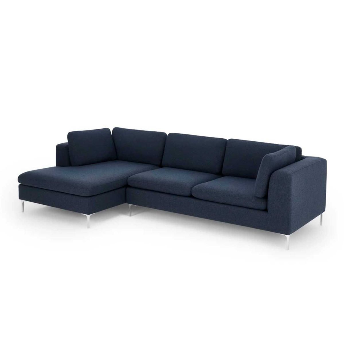 YOLODECORO - Sofá Esquinero Monterosso 3 Cuerpos Con Chaise Longue Izquierdo Azul