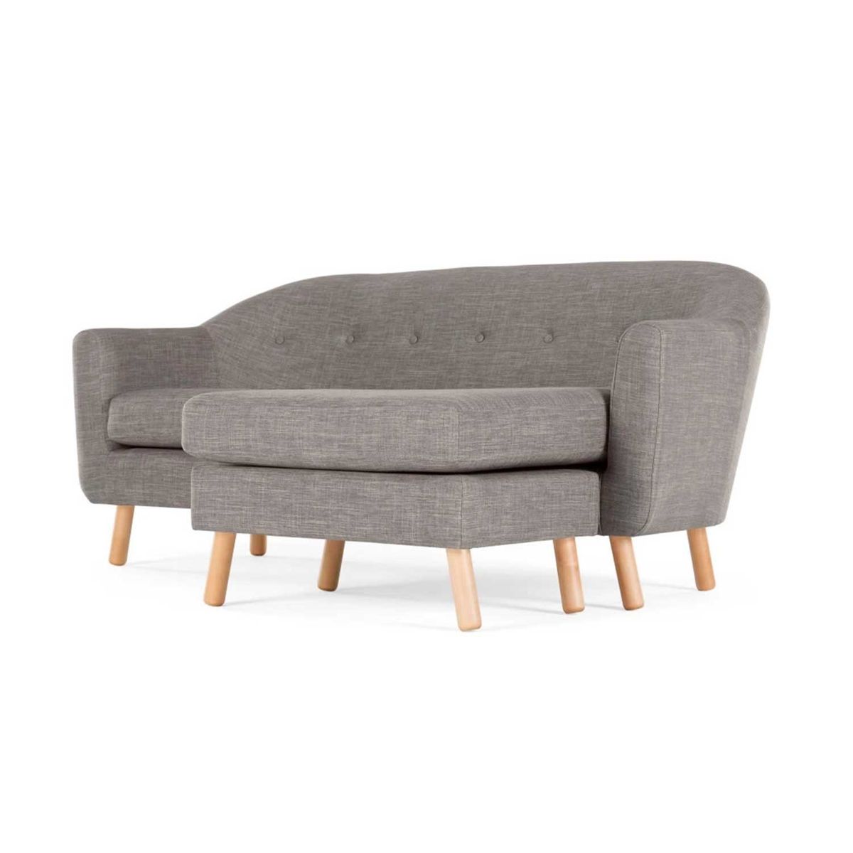 YOLODECORO - Sofá Esquinero Lottie 3 Cuerpos Con Chaise Longue Gris Tiza