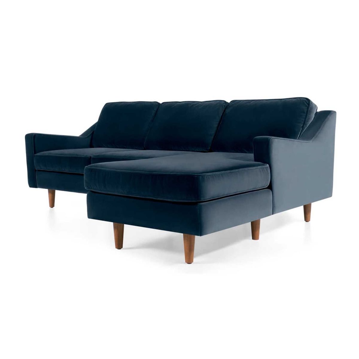 YOLODECORO - Sofá Esquinero Dallas 3 Cuerpos Con Chaise Longue Derecho Azul Marino