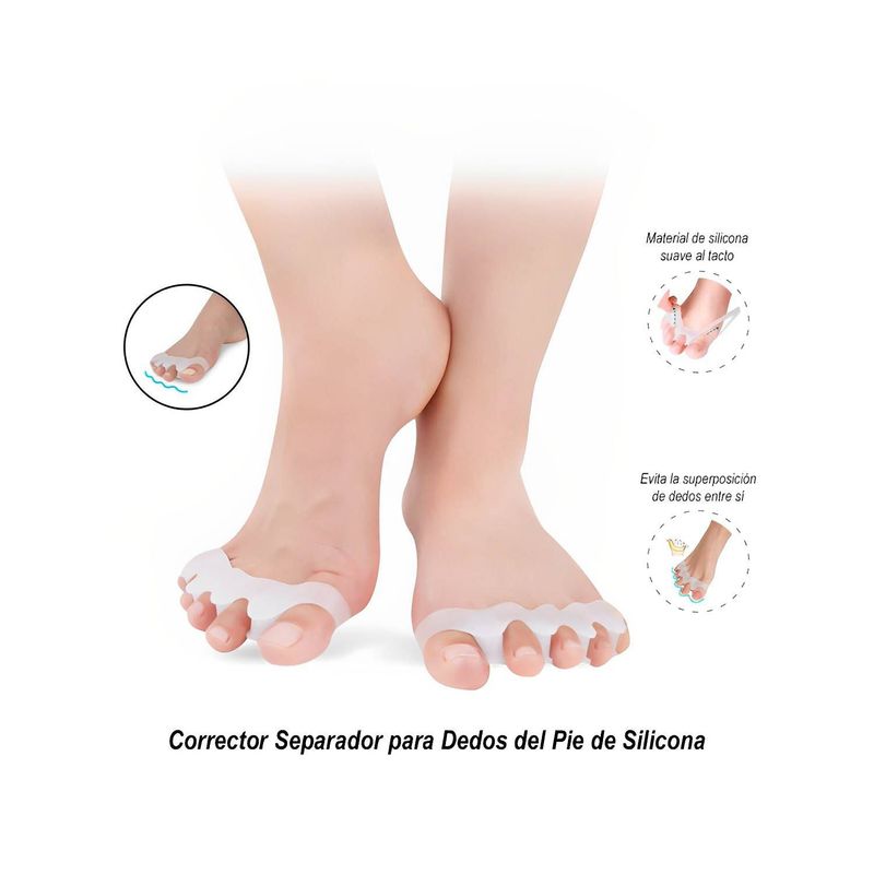 GENERICO - Corrector Separador Flexible de Silicona para Dedos del Pie
