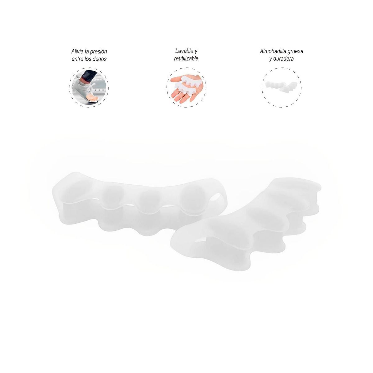 GENERICO - Corrector Separador Flexible de Silicona para Dedos del Pie