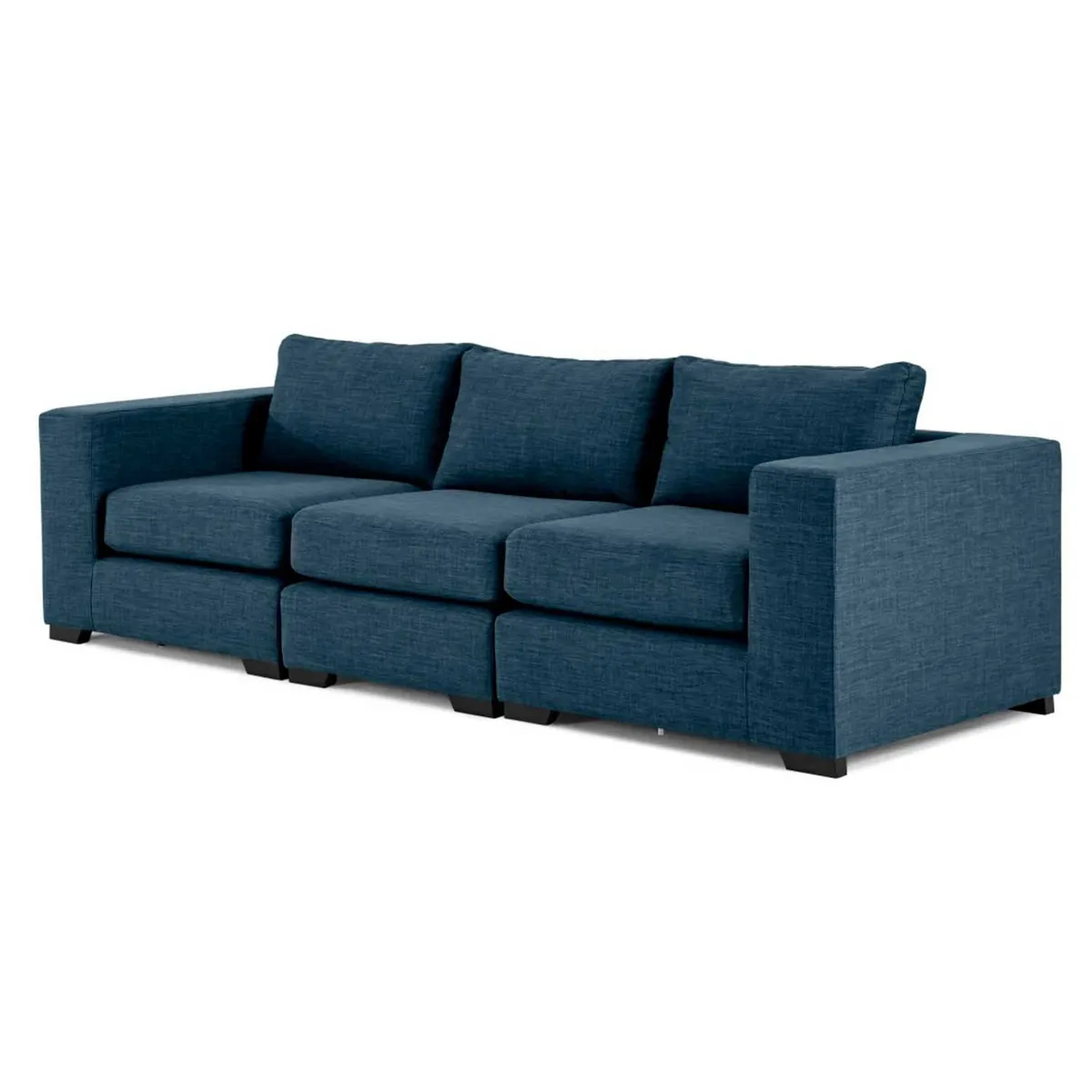 YOLODECORO - Sofá Modular Mortimer 3 Cuerpos Azul Puerto.