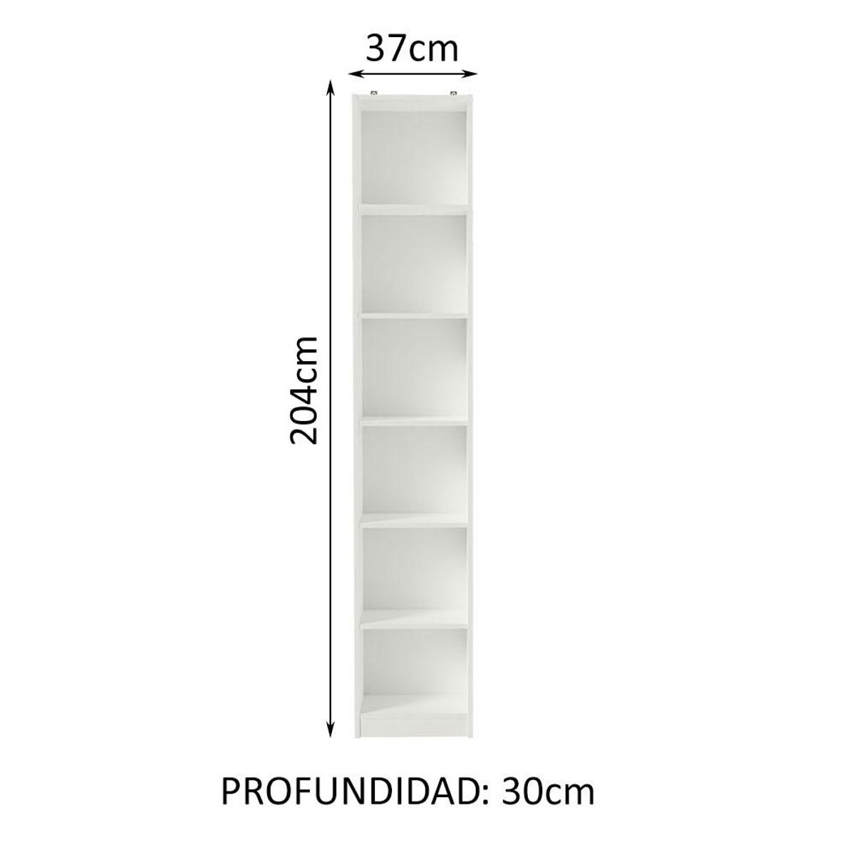 MADESA - Mueble Estante Librero con 6 Niveles Blanco
