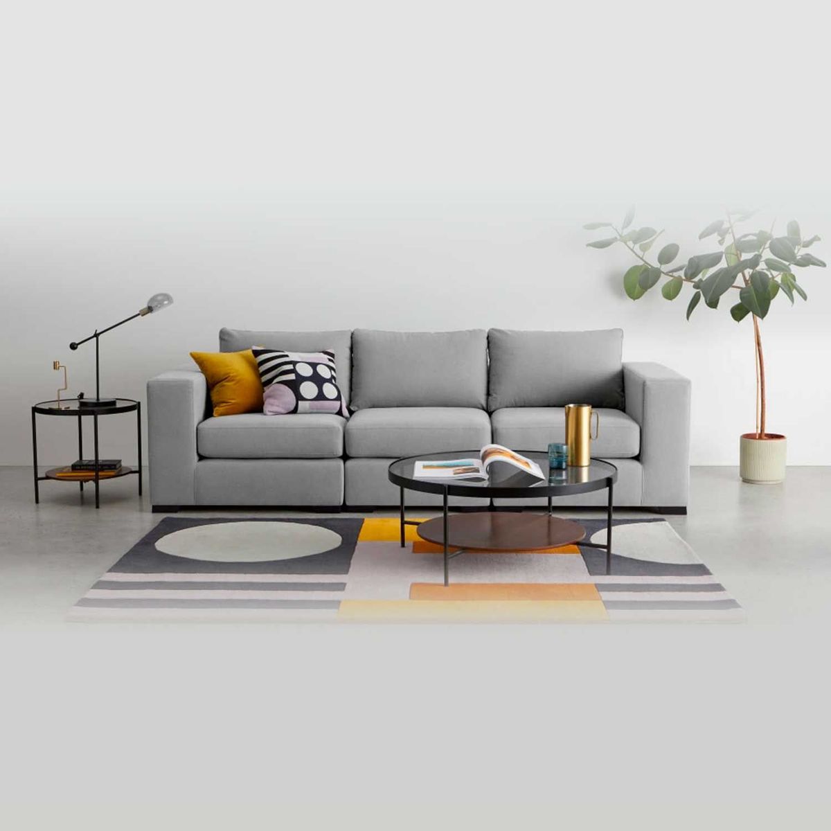 YOLODECORO - Sofá Modular Mortimer 3 Cuerpos Gris Tiza