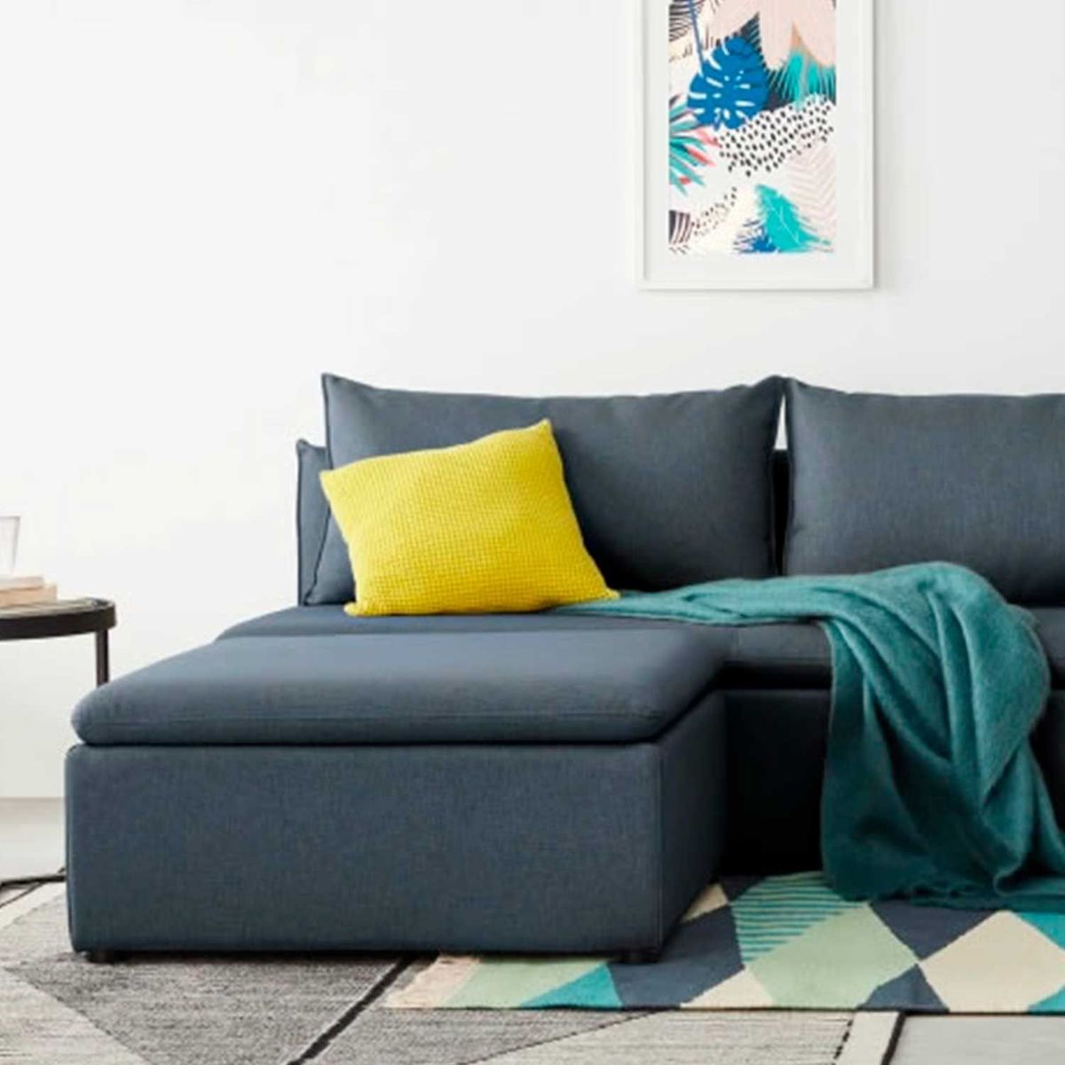 YOLODECORO - Otomana Para Sofá Modular Victor Azul Lino
