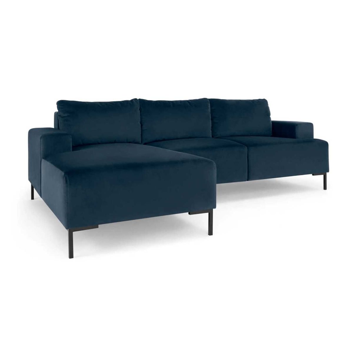 YOLODECORO - Sofá Esquinero Frederik 3 Cuerpos Con Chaise Longue Izquierdo Azul