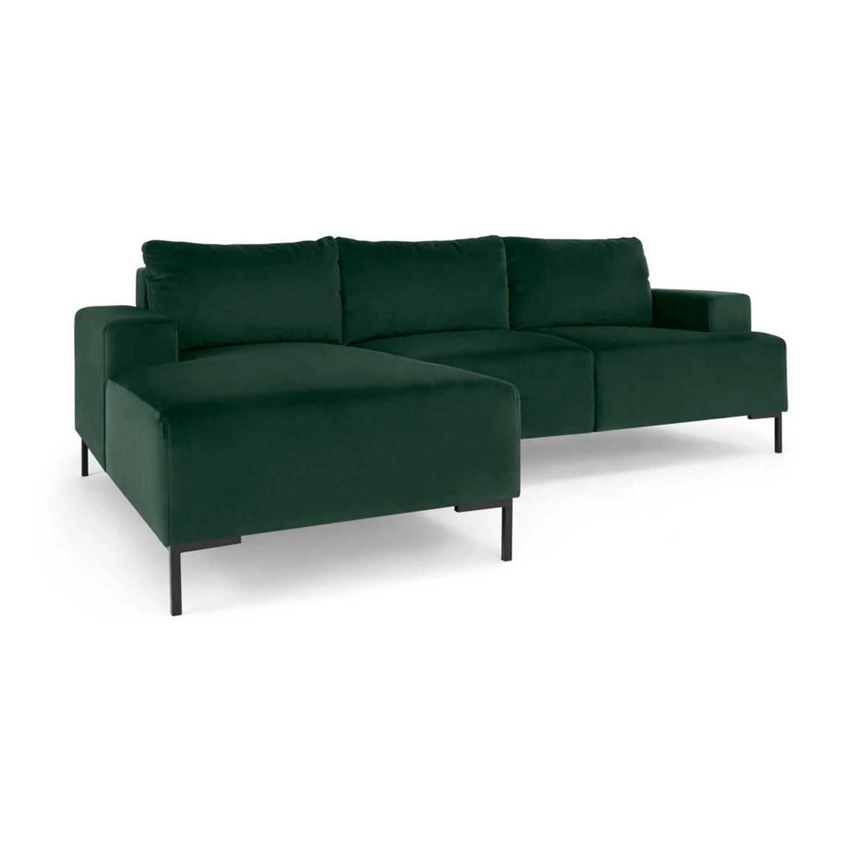 YOLODECORO - Sofá Esquinero Frederik 3 Cuerpos Con Chaise Longue Izquierdo Verde