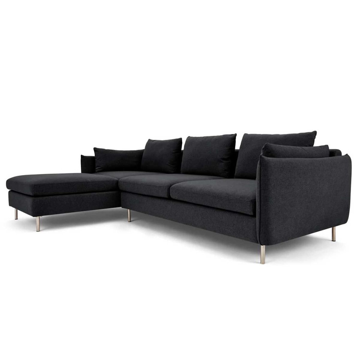 YOLODECORO - Sofá Esquinero Vento 3 Cuerpos Con Chaise Longue Izquierdo Gris