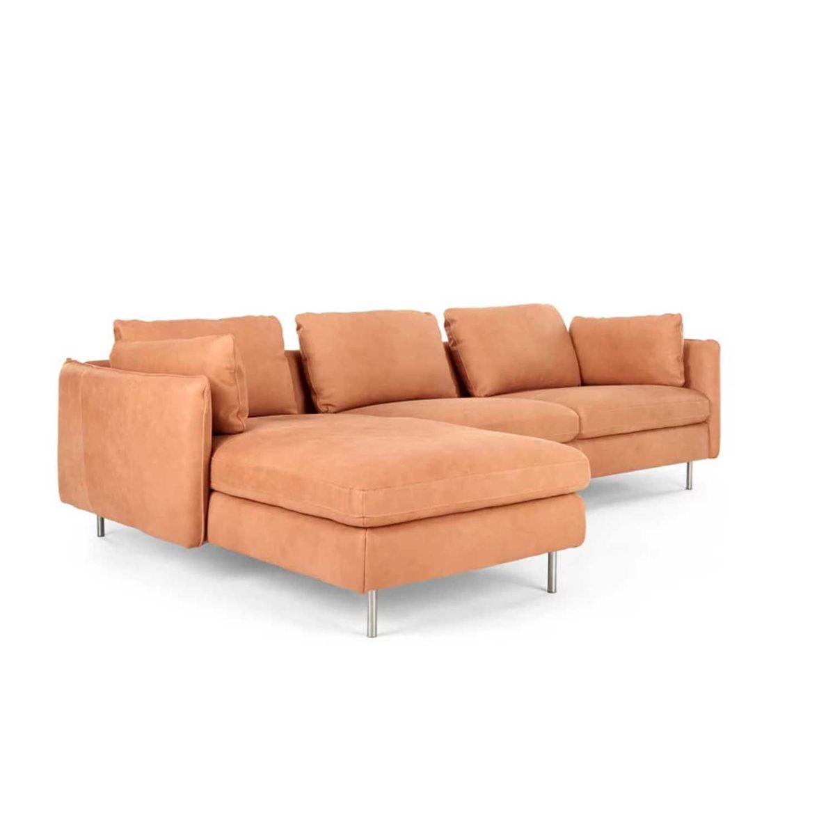 YOLODECORO - Sofá Esquinero Vento 3 Cuerpos Con Chaise Longue Izquierdo Canela