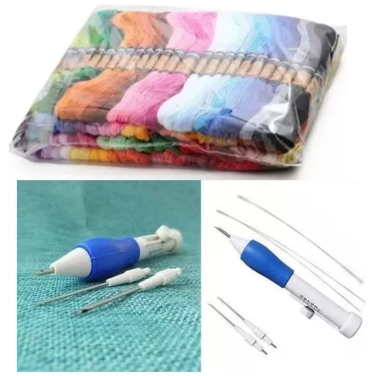 GENERICO - Aguja Mágica Skc + 50 Hilos De Bordar