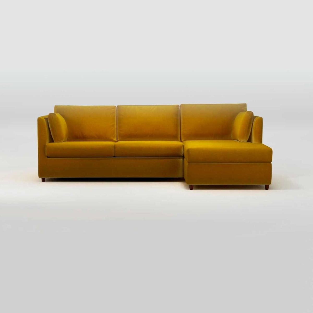 YOLODECORO - Sofá Esquinero Milner 3 Cuerpos Con Chaise Longue Derecho Amarillo