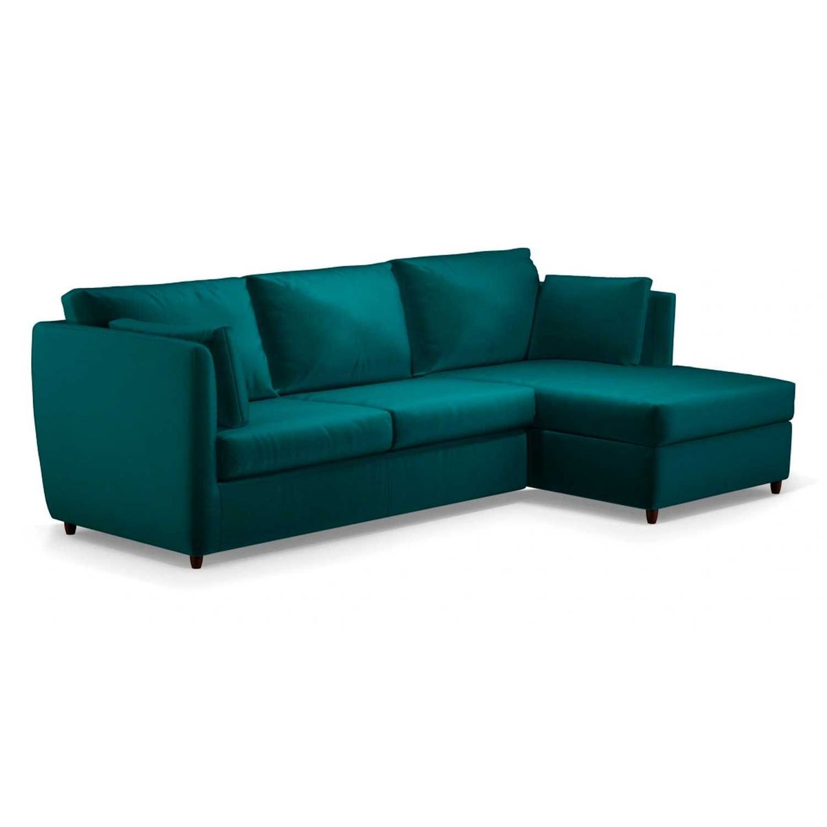 YOLODECORO - Sofá Esquinero Milner 3 Cuerpos Con Chaise Longue Derecho Azul Cerceta