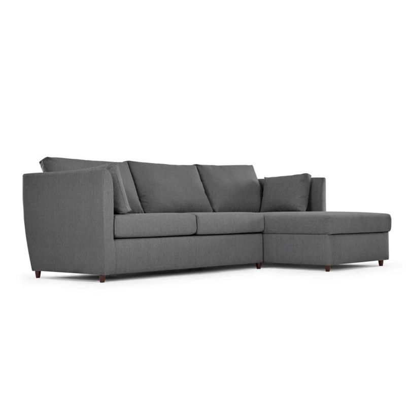 YOLODECORO - Sofá Esquinero Milner 3 Cuerpos Con Chaise Longue Derecho Gris Noche