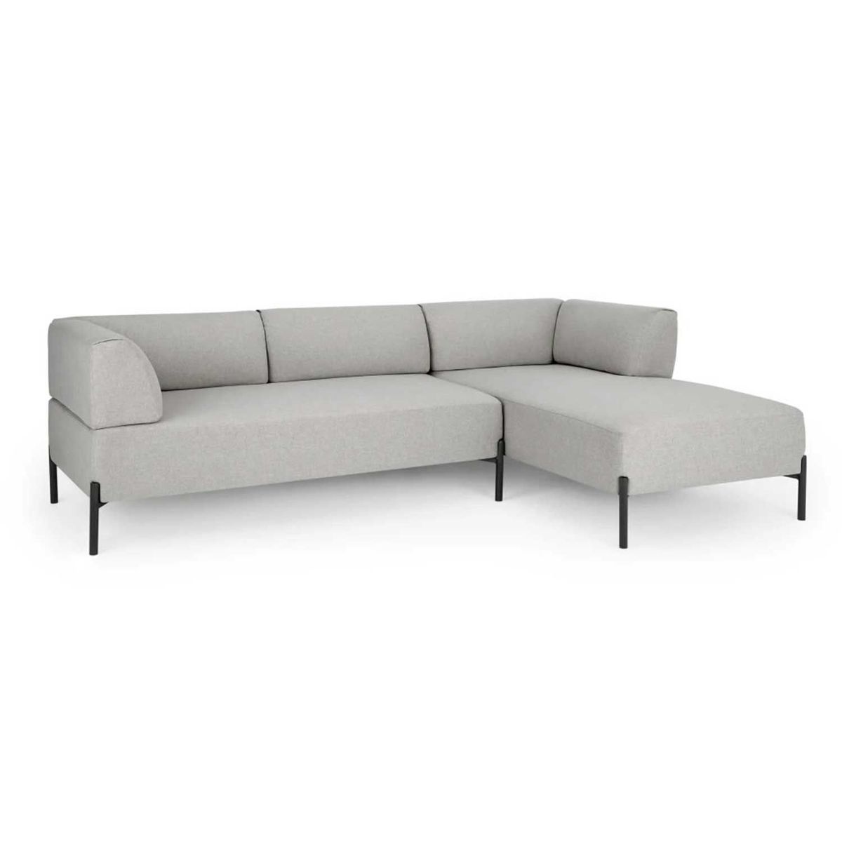 YOLODECORO - Sofá Esquinero Kiva 3 Cuerpos Con Chaise Longue Derecho Gris Granizo