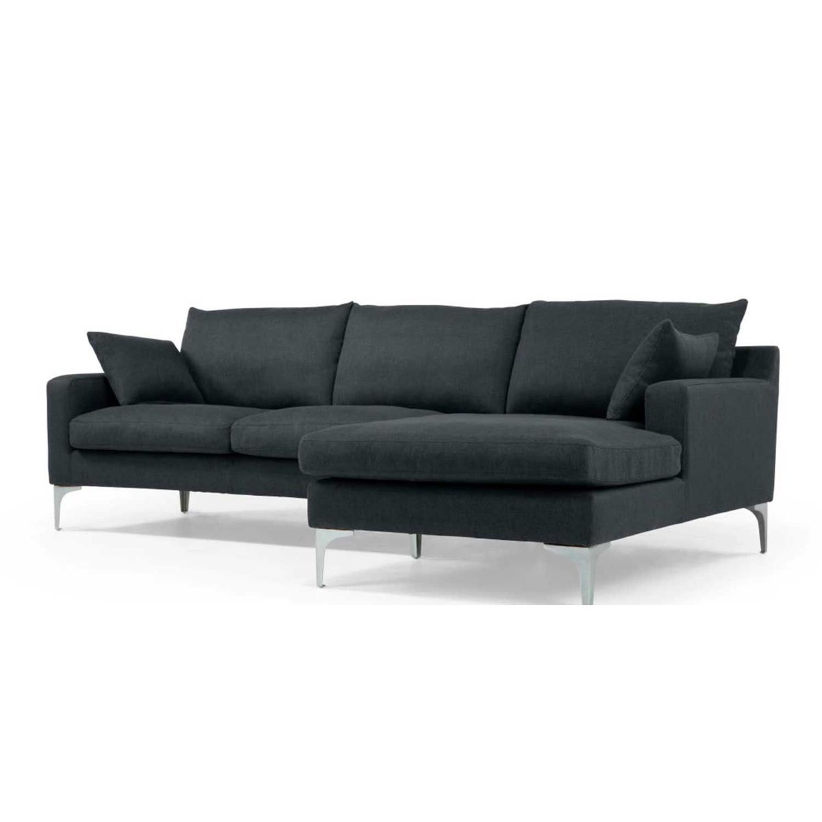 YOLODECORO - Sofá Esquinero Mendini 3 Cuerpos Con Chaise Longue Derecho Gris