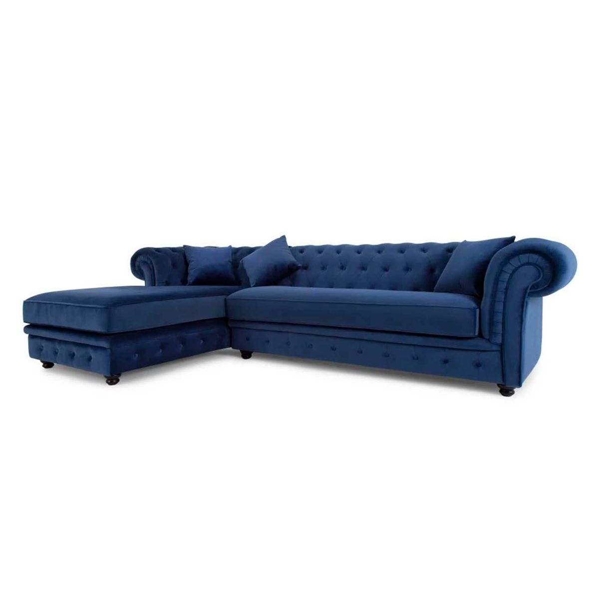 YOLODECORO - Sofá Esquinero Branagh 3 Cuerpos Con Chaise Longue Izquierdo Azul