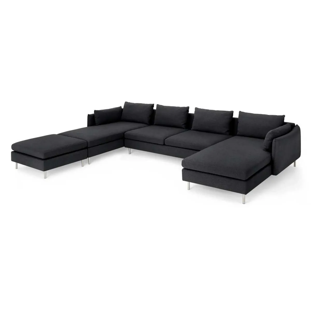 YOLODECORO - Sofá Esquinero Vento 5 Cuerpos En U Gris Sterling