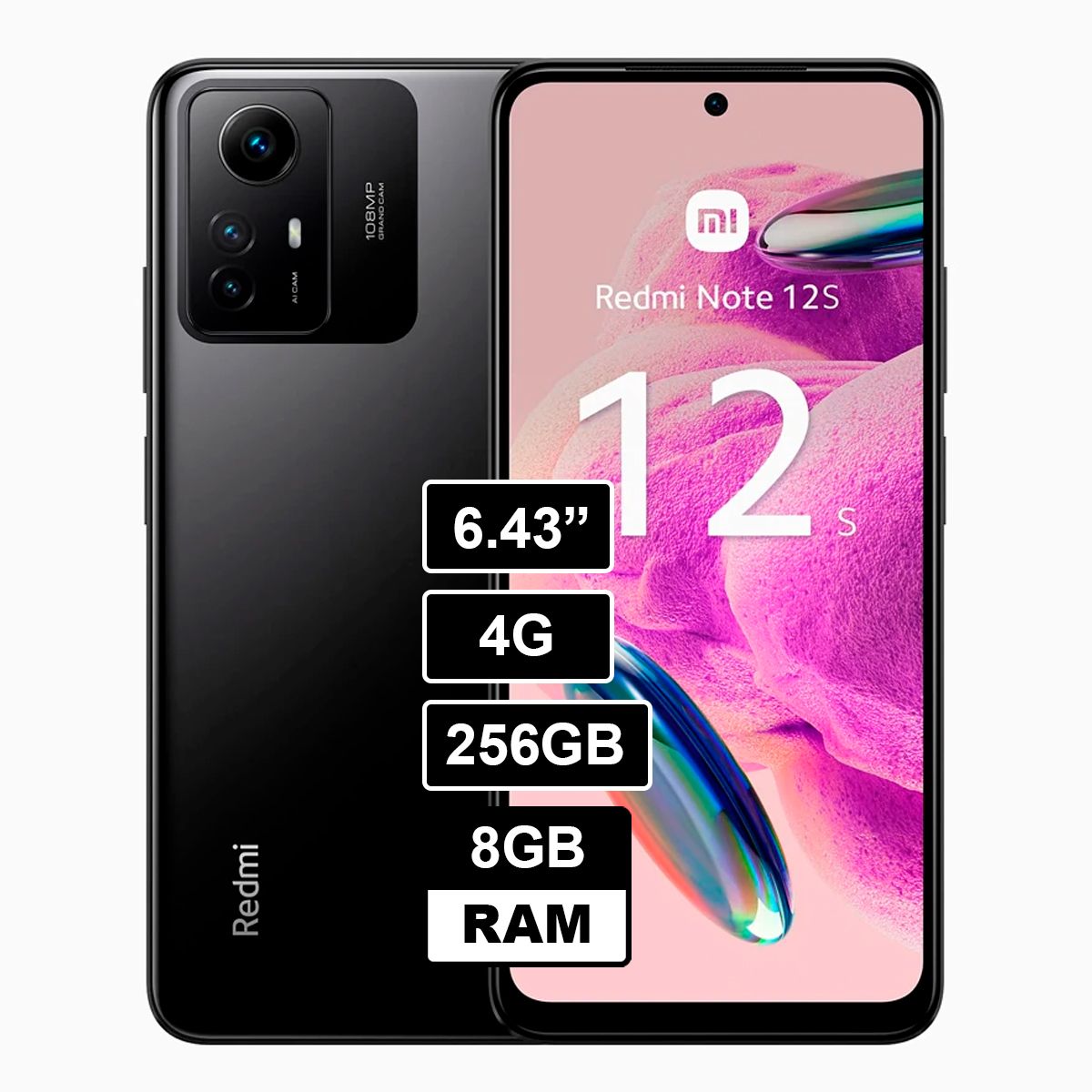 XIAOMI - REDMI NOTE 12S 4G 256GB 8GB - NEGRO