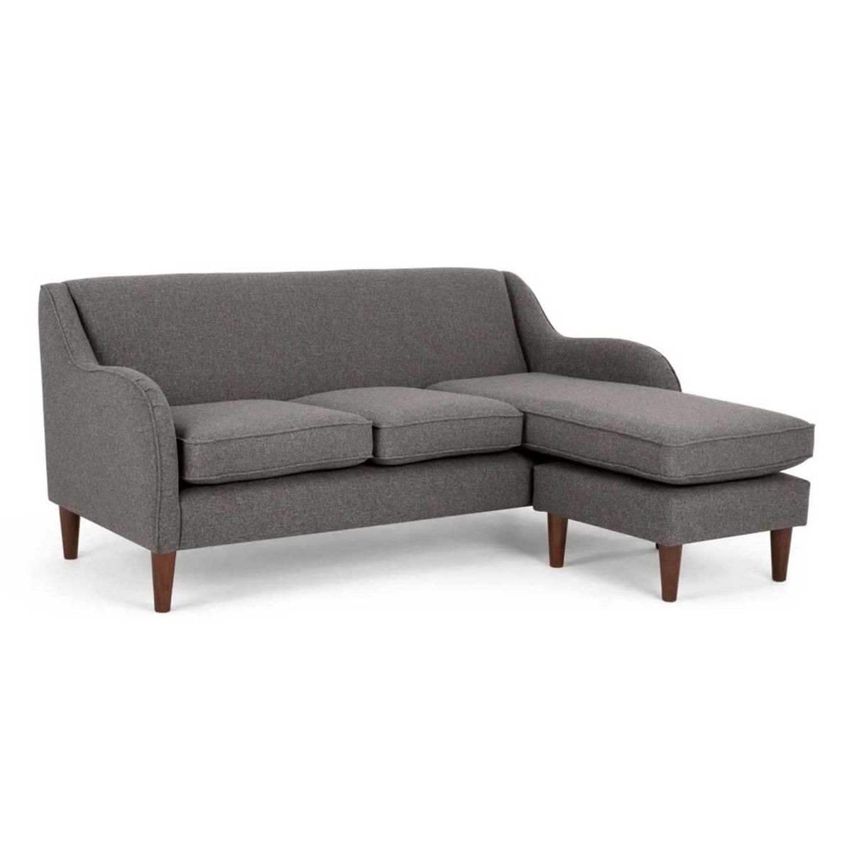 YOLODECORO - Sofá Esquinero Helena 3 Cuerpos Con Chaise Longue Derecho Gris Humo