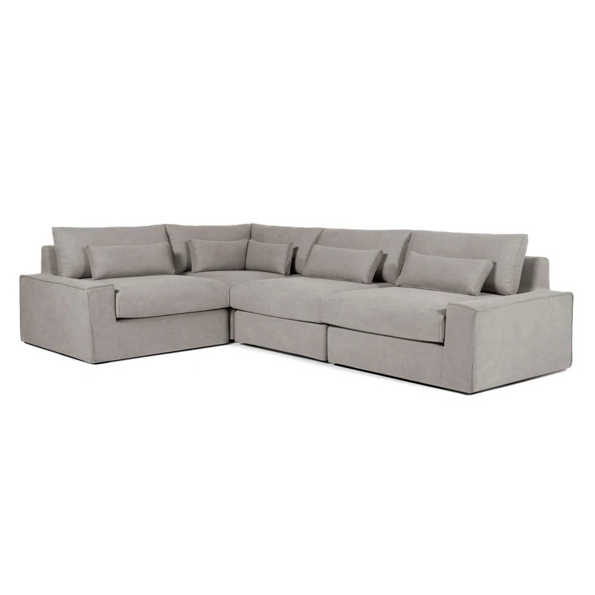 YOLODECORO - Sofá Esquinero Trent 4 Cuerpos Izquierdo Gris Lavado.