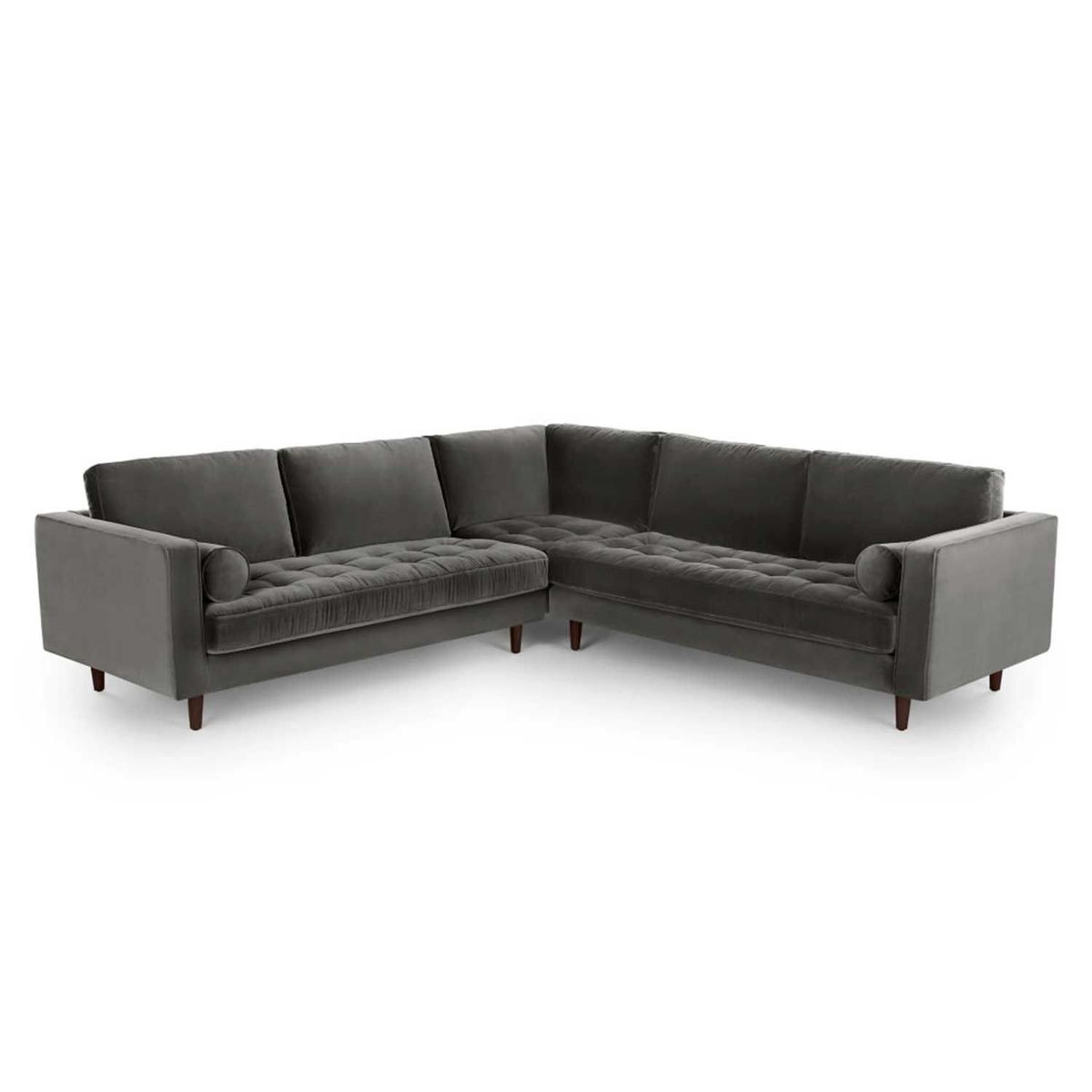 YOLODECORO - Sofá Esquinero Scott 5 Cuerpos Gris Hormigón