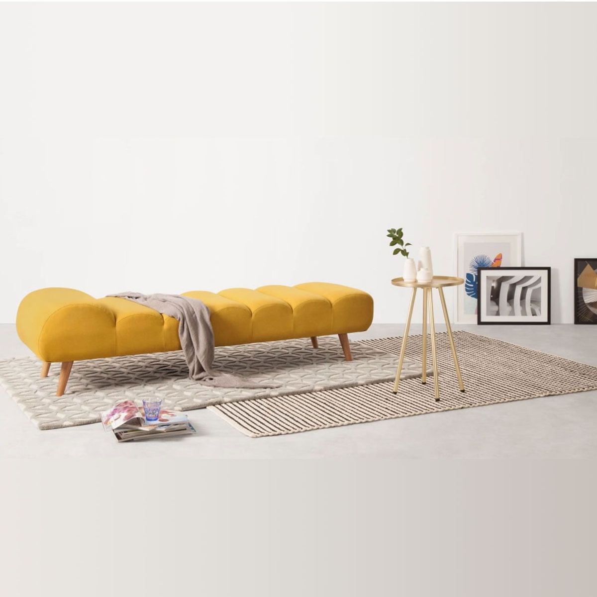 YOLODECORO - Diván Caterpillar Amarillo Yema