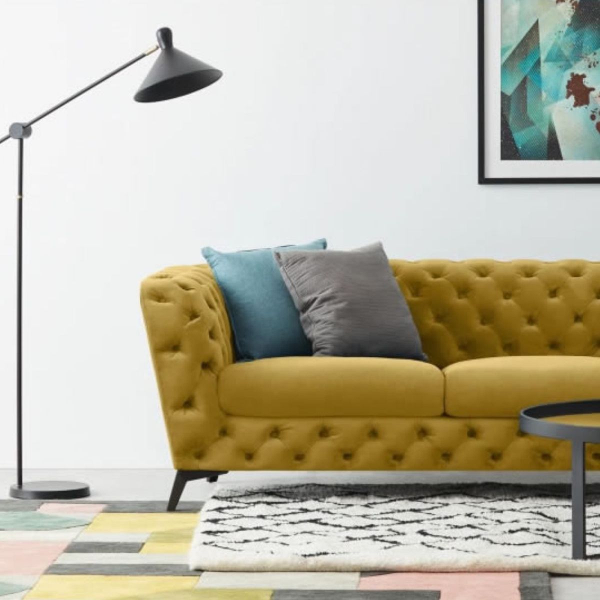 YOLODECORO - Sofá Sloan De 2 Cuerpos Dorado Vintage