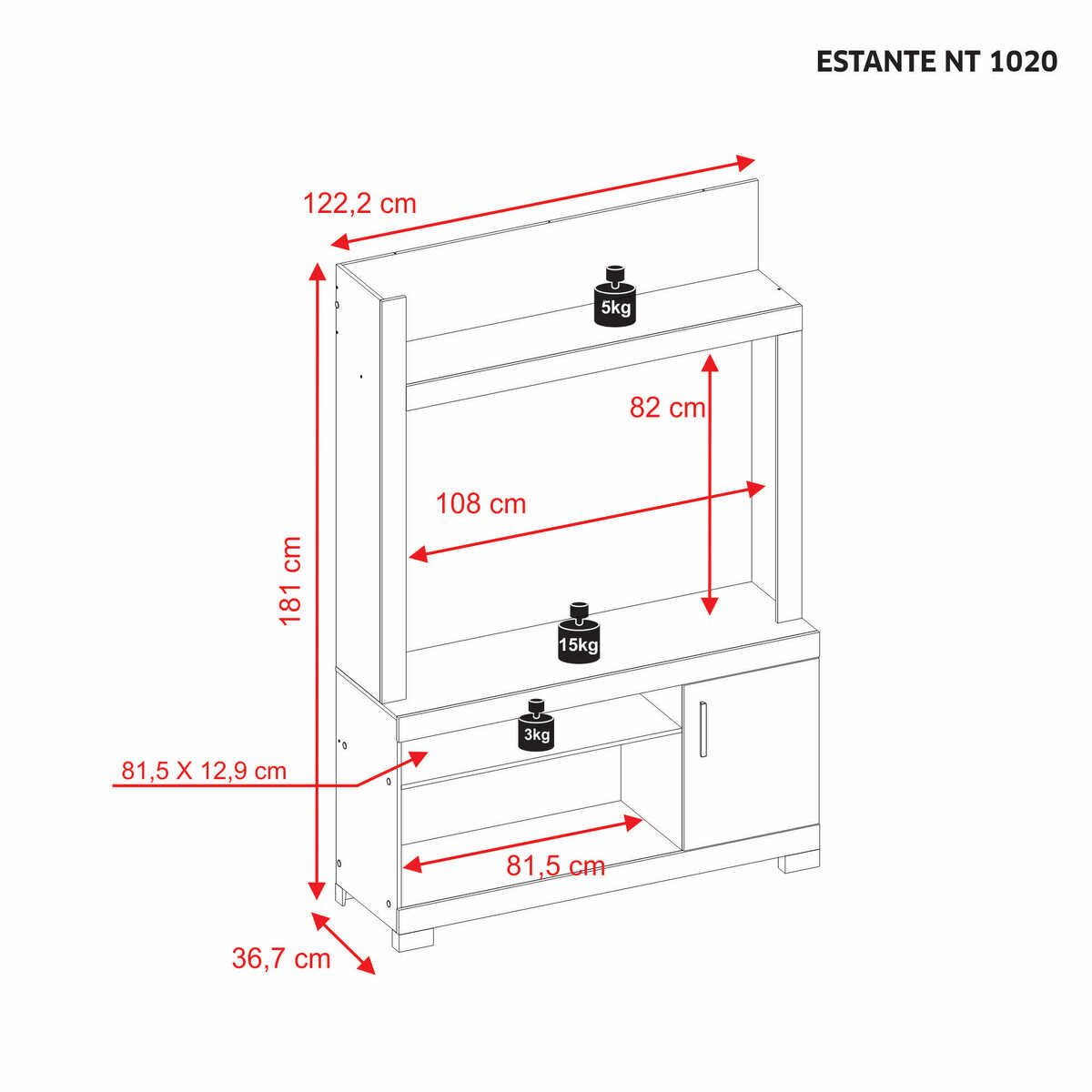 GENERICO - Centro de entretenimiento 43''  pulgadas NT-1020