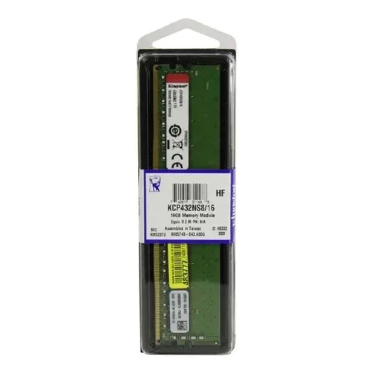 KINGSTON - Memoria Ram Kingston 16GB 3200Mhz CL22 DDR4 KCP432NS8-16 DIMM