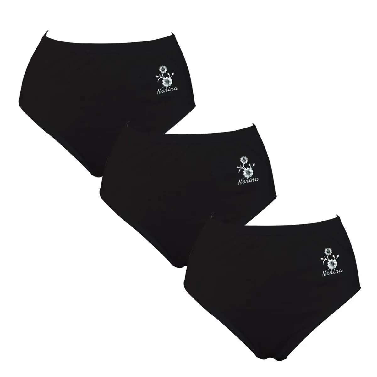 MONINA - Trusa Clásica Monina Pack X3 Negro Algodón